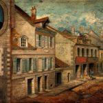 The birthplace of Louis Pasteur. Oil painting.