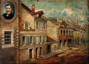 The birthplace of Louis Pasteur. Oil painting.