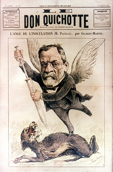 Louis Pasteur on cover of Le Don Quichotte magazine