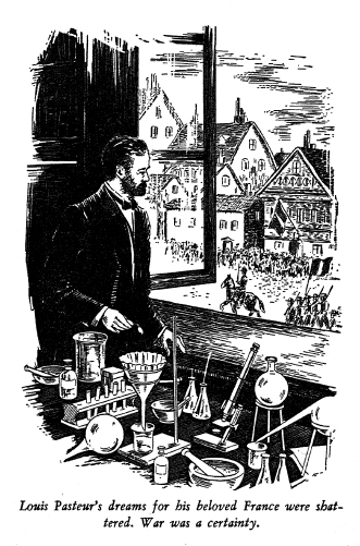 Louis Pasteur preparing sheep inoculations.