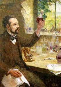 Oil painting of Louis Pasteur