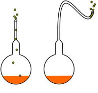 Louis Pasteur Experiment: Dust enters only one flask.